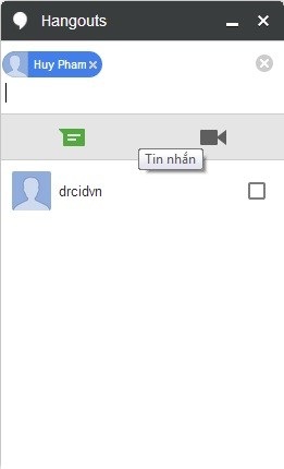 Giao diện chat Hangouts trên Android