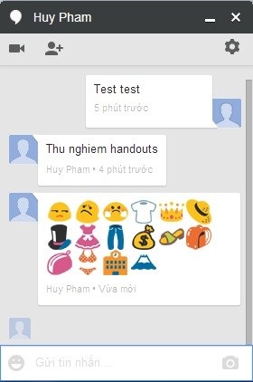 Giao diện chat Hangouts trên máy tính