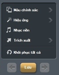 Dễ dàng tạo hiệu ứng lên file video bằng phần mềm chuyên nghiệp - 5 Danh sách các công cụ để thêm hiệu ứng cho file video được nằm ở menu bên góc phải, bao gồm:
