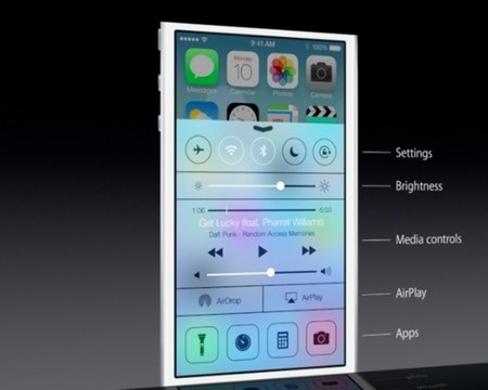 Giao diện Control Center trên iOS 7