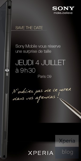 Sony sẽ trình làng phablet 6,44-inch vào ngày 4/7? - 1 Thư mời tham dự sự kiện đặc biệt mà Sony sắp tổ chức, với hình ảnh “úp mở” về sản phẩm mới