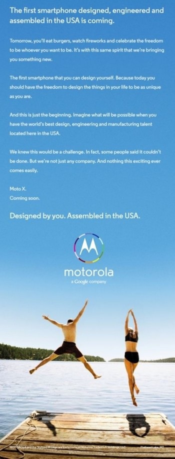 Bắt gặp chủ tịch Google sử dụng smartphone "bí ẩn", nhiều khả năng là Motorola X - 3 Hình ảnh quảng cáo của Motorola X được Google đăng tải