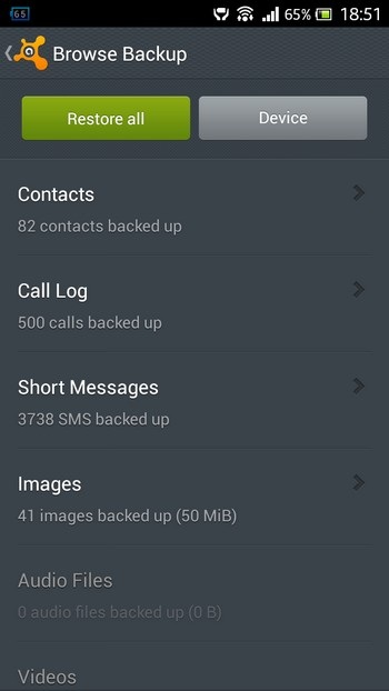 Sao lưu phục hồi tin nhắn, danh bạ trên thiết bị Android với Avast Mobile Backup - 5 Sao lưu và phục hồi dữ liệu trên thiết bị Android với Avast Mobile Backup