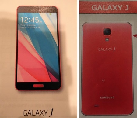 Mặt trước Galaxy J giống Galaxy Note 3, trong khi mặt sau mang phong cách của Galaxy S4