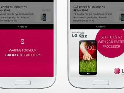 LG tung loạt quảng cáo “đá đểu” các đối thủ trên thị trường smartphone - 1 Hình ảnh quảng cáo “đá đểu” Galaxy S4 của LG