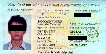 Hacker người Việt bị bắt tại Mỹ vì đánh cắp thông tin cá nhân - 1 Hình ảnh hộ chiếu của Ngô Minh Hiếu khi bị bắt giữ tại Mỹ