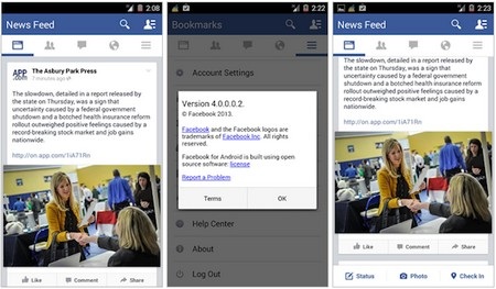 Ứng dụng Facebook cho Android phiên bản mới sẽ có sự thay đổi về giao diện