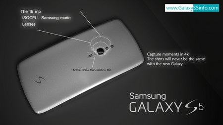 Tuyệt đẹp ý tưởng thiết kế Galaxy S5 với màn hình cong - 4 Camera 16 megapixel với cảm biến ISOCELL ở mặt sau của máy, hỗ trợ quay video chuẩn 4K