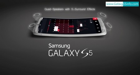 Tuyệt đẹp ý tưởng thiết kế Galaxy S5 với màn hình cong - 6 Hệ thống âm thanh với loa ở 4 góc máy