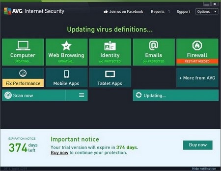 Bản quyền một năm gói bảo mật danh tiếng AVG Internet Security 2014 - 2 Thời hạn sử dụng phần mềm lên đến 1 năm (374 ngày)