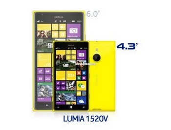 Lumia 1520V chỉ có sự khác biệt về kích thước so với Lumia 1520