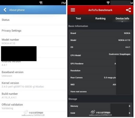Rò rỉ thông tin cấu hình smartphone chạy Android của Nokia - 1 Thông tin cấu hình của Nokia Normandy rò rỉ thông qua công cụ Antutu Benchmark