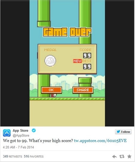 Suposta história do Flappy Bird