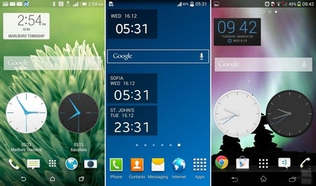 Đặt HTC One M8 lên “bàn cân” với loạt smartphone đình đám - 4 Các widget trên bộ 3 sản phẩm