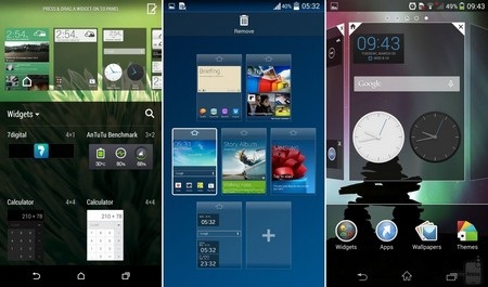 Đặt HTC One M8 lên “bàn cân” với loạt smartphone đình đám - 5 Các widget trên bộ 3 sản phẩm