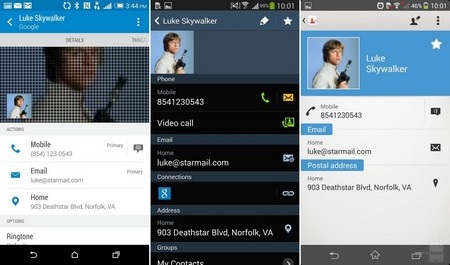 Đặt HTC One M8 lên “bàn cân” với loạt smartphone đình đám - 9 Giao diện thông tin cá nhân lưu trong danh bạ