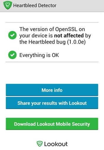 Thông báo thiết bị an toàn  với lỗi Heatbleed