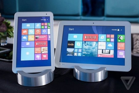 Toshiba trình làng máy tính bảng dùng chip lõi tứ giá chỉ 110 USD - 1 Bộ đôi máy tính bảng Encore 2 mới được trình làng của Toshiba