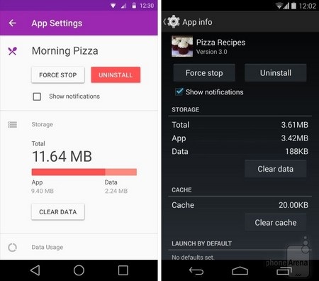 Chùm ảnh so sánh sự khác biệt giữa Android L với 4.4 KitKat - 15 Tùy chọn ứng dụng trên Android