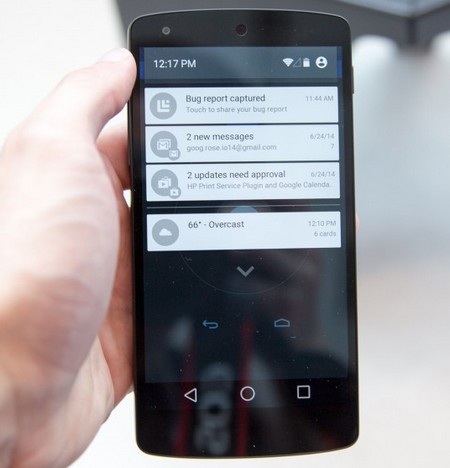 Chùm ảnh so sánh sự khác biệt giữa Android L với 4.4 KitKat - 17 Bảng thông báo được thiết kế lại