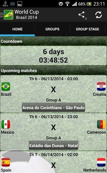 Những ứng dụng giúp theo dõi lịch thi đấu World Cup 2014 trên smartphone