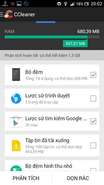 Dọn rác và tối ưu để giúp thiết bị Android hoạt động mượt mà hơn - 2 Dọn rác và tối ưu để giúp thiết bị Android hoạt động mượt mà hơn