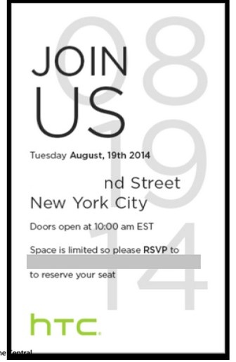 Thư mời tham dự sự kiện đặc biệt của HTC gửi đến