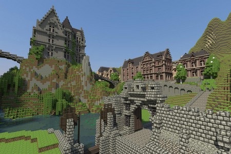 Một công trình kiến trúc được tạo ra trong Minecraft