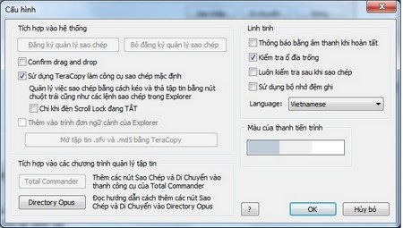 Tuyệt chiêu tăng tốc độ sao chép dữ liệu trên Windows - 6 Bây giờ ngôn ngữ của phần mềm sẽ được tự động chuyển sang thành tiếng Việt.