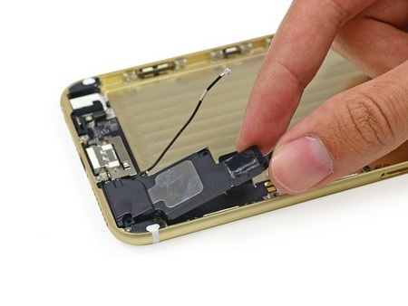 Hình ảnh "mổ xẻ" iPhone 6 Plus vừa bán ra thị trường - 19 Tháo rời mô-đun loa ngoài trên iPhone 6 Plus.