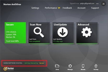 Bản quyền miễn phí phần mềm diệt virus danh tiếng Norton Antivirus - 3 Phần mềm với hạn dùng 180 ngày (6 tháng)