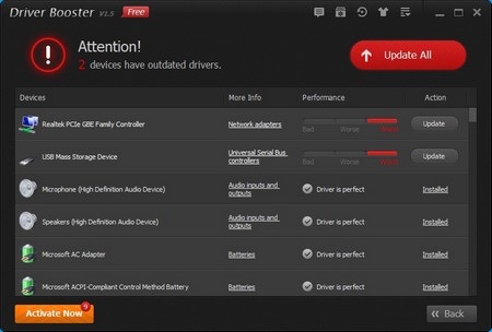 “Gỡ rối” quá trình cài đặt và gỡ bỏ bản thử nghiệm Windows 10 - 4 Giao diện phần mềm Driver Booster trên Windows 10 Technical Preview