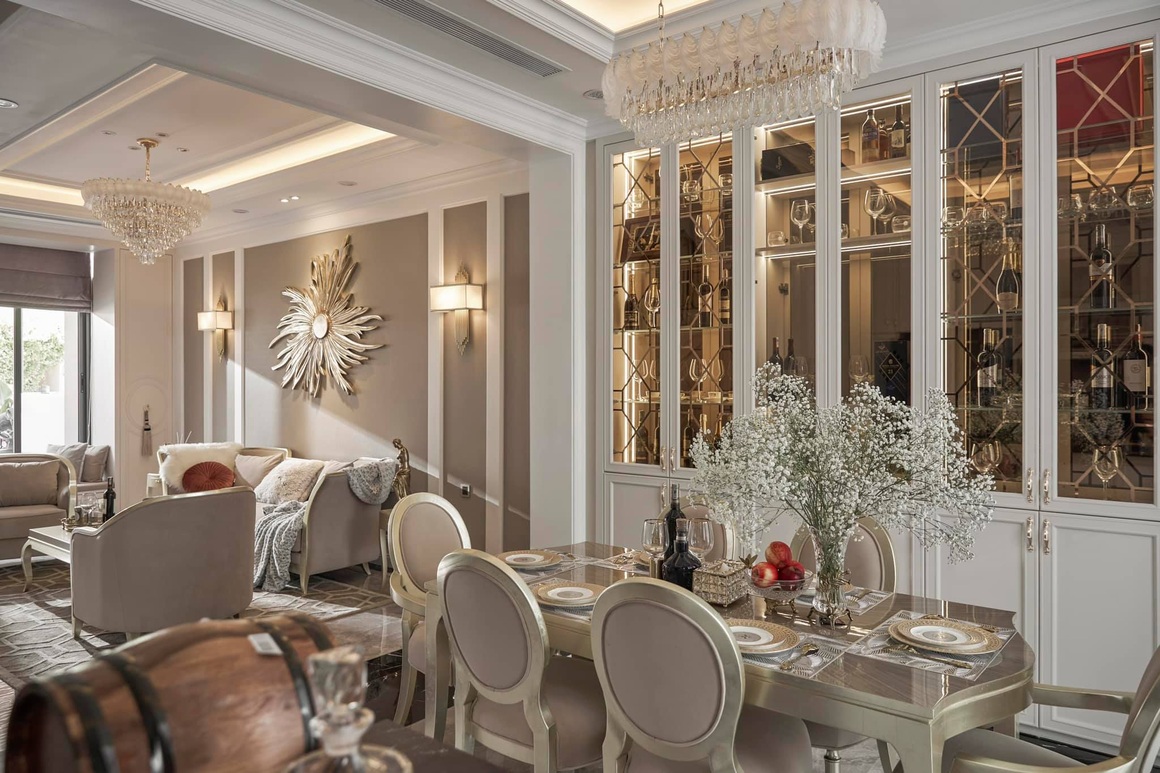 Căn biệt thự đẹp lung linh với nội thất màu Champagne, lạ mà cuốn hút - 2 Căn biệt thự đẹp lung linh với nội thất màu Champagne, lạ mà cuốn hút - 2
