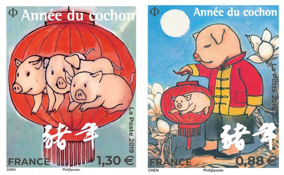 Vẻ đẹp của những con tem tưng bừng đ&oacute;n năm Kỷ Hợi - Ảnh 2.