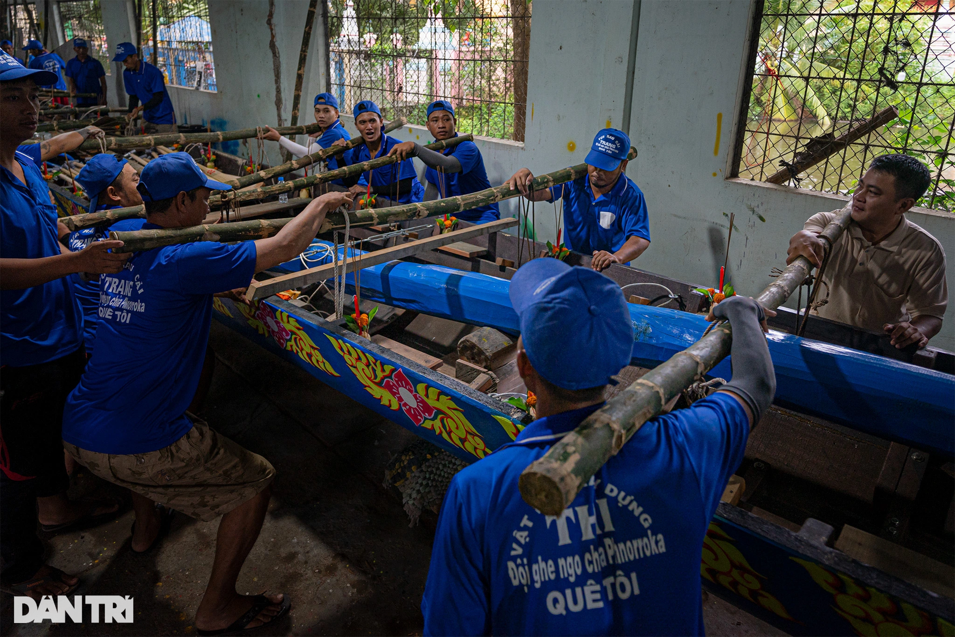 Close-up of the Ngo boat launching ceremony of the Khmer people in the South - 5