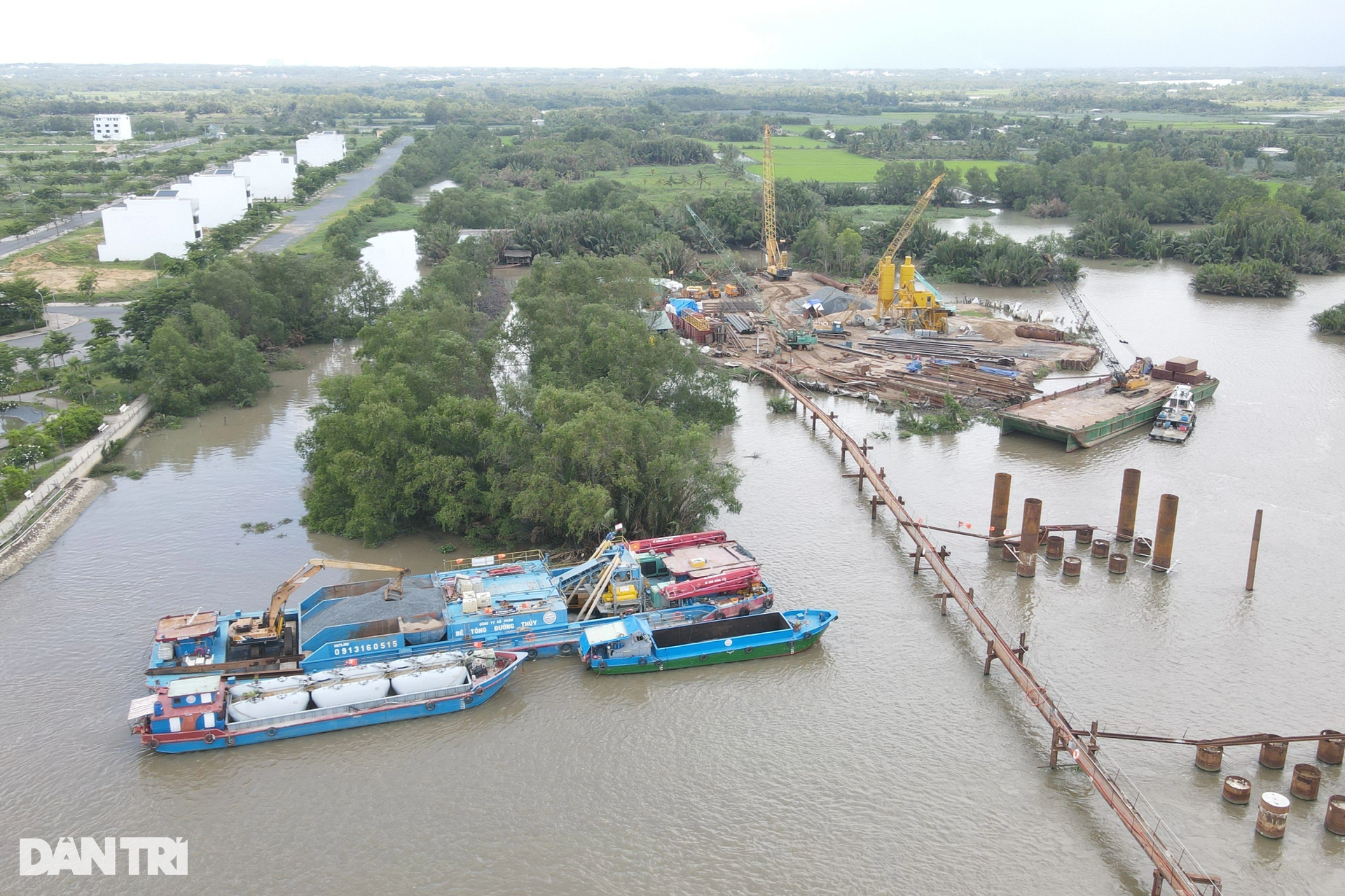 Toàn cảnh công trường cầu Nhơn Trạch lớn nhất đường Vành đai 3 TPHCM - 2