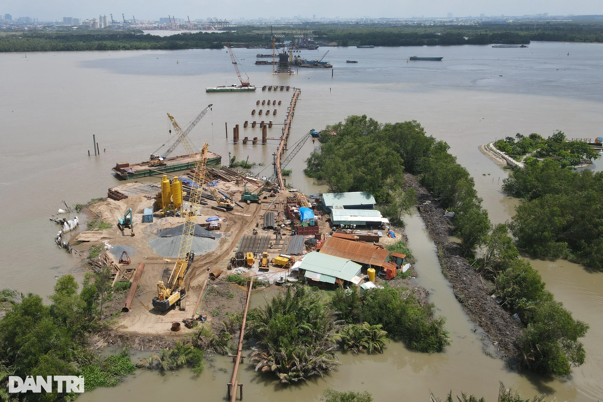 Toàn cảnh công trường cầu Nhơn Trạch lớn nhất đường Vành đai 3 TPHCM - 1
