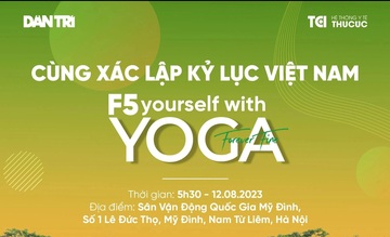 Chương trình đồng diễn yoga do báo Dân trí tổ chức kỳ vọng lập kỷ lục Việt Nam