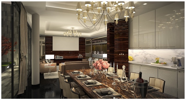 Khám phá Penthouse triệu đô sang trọng tại Hà Nội - 9 Phòng ăn thiết kế tinh tế, chau chuốt từng centimet.