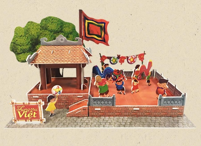 Ba kể con nghe về miền ký ức Trung thu xưa đầy ý nghĩa - 3 Bộ tranh ghép hình 3D chủ đề Múa lân đón trăng