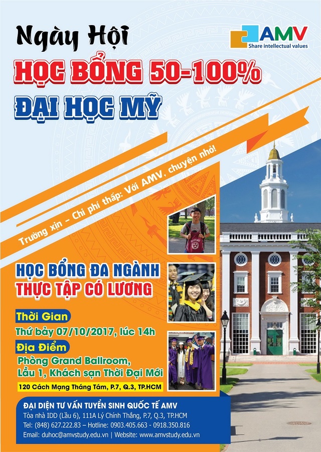 Học bổng 50-100% Đại học Mỹ - Đa ngành: Không khó - 3 Học bổng 50-100% Đại học Mỹ - Đa ngành: Không khó - 3