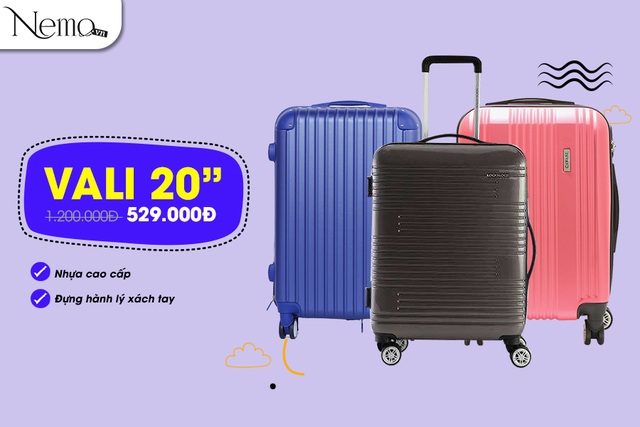 Sắm vali đi du lịch, giá cực sốc chỉ từ 444.000 đồng - 2 Vali 20 inch từ các thương hiệu Lock & Lock và Cavani giá chỉ 529.000 đồng