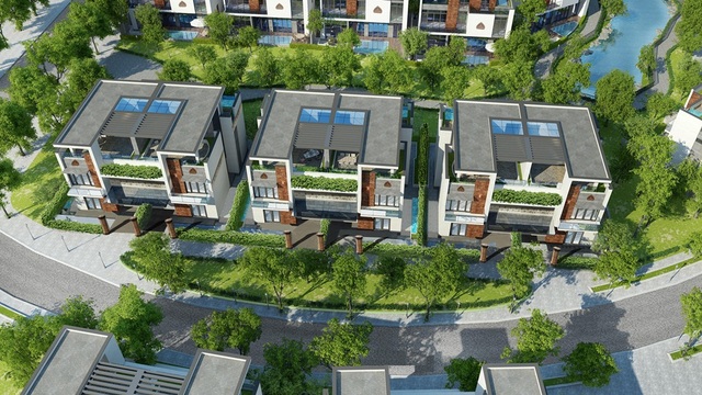 Sự quyến rũ của tinh hoa văn hóa Chăm tái hiện tại Eco Charm Premier Island Đà Nẵng - 2 Ảnh hưởng kiến trúc Chăm Pa trong việc xây các biệt thự song lập có mặt bằng hình vuông