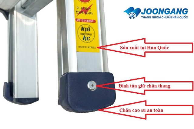 Thang nhôm Joongang thang nhôm chuẩn Hàn quốc - 4 Chân thang nhôm Joongang Hàn quốc được thiết kế chắc