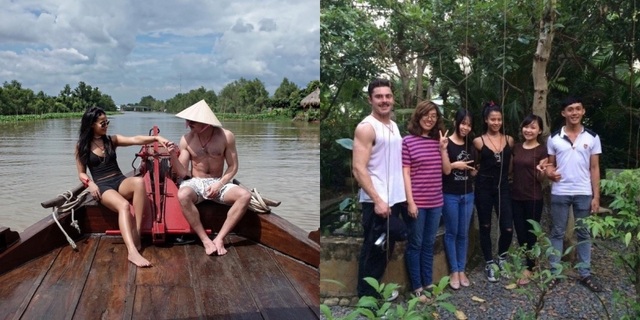 Những chốn “ăn chơi” của người nổi tiếng khi đến Việt Nam - 5 Zac Efron trong chuyến du lịch Việt Nam cùng bạn gái.