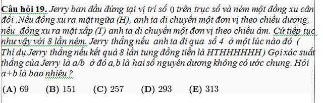 Thi trắc nghiệm trong Kỳ thi chọn học sinh giỏi Toán của Mỹ - 1 Thi trắc nghiệm trong Kỳ thi chọn học sinh giỏi Toán của Mỹ - 1
