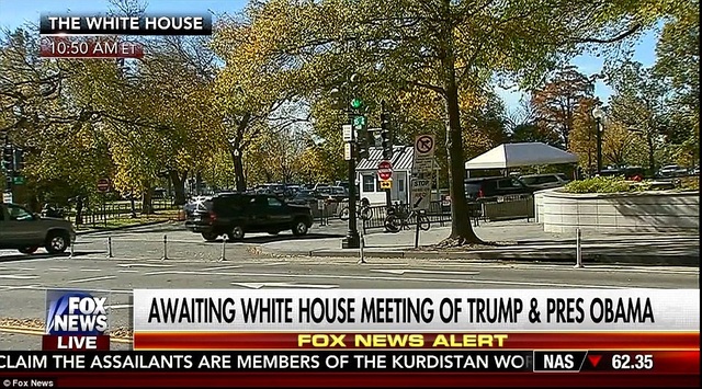 Ông Donald Trump lần đầu tới Nhà Trắng gặp Tổng thống Obama - 18
Trước đó, xe của Trump được nhìn thấy di chuyển trên đường phố thủ đô Washington. (Ảnh: Fox news)