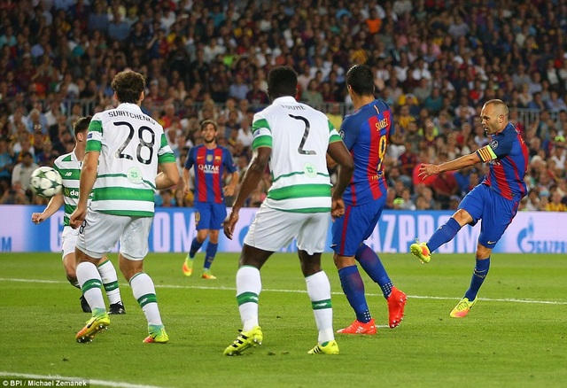 Barcelona 7-0 Celtic: Cú hattrick của Messi - 2
Iniesta để lại dấu ấn với một bàn thắng