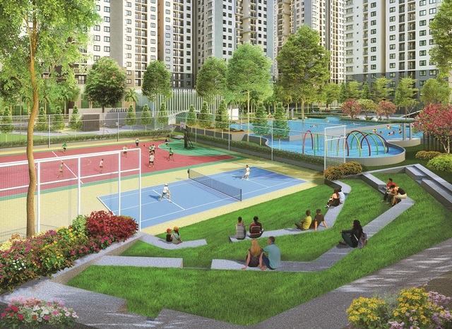 TPHCM: Đua nhau xây nhà cho người trẻ - 4
Với dự án Saigon South Residences, chủ đầu tư Phú Mỹ Hưng cho biết chi phí đầu tư cho chuỗi 69 tiện ích là khá cao; trong đó, nhiều hạng mục chưa từng có trong các dự án của đơn vị này trước kia thì nay xuất hiện tại công trình mới trình làng này. Trong hình là sân thể thao đa năng.