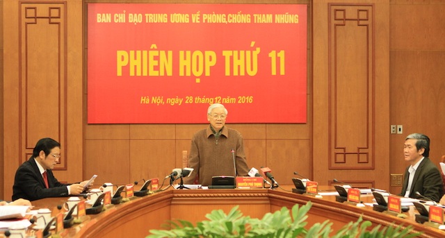 Tổng Bí thư yêu cầu đẩy nhanh xét xử vụ Hà Văn Thắm, Phạm Công Danh - 1
Tổng Bí thư Nguyễn Phú Trọng chỉ đạo tại phiên họp (Ảnh: Thu Huyền).